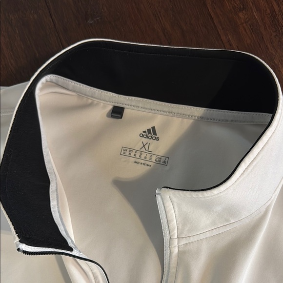 Adidas Men's White Quarter-Zip Jacket - Picture 2 of 6